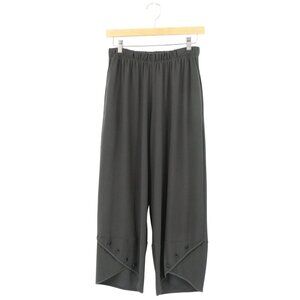 Sun Kim Dark Gray Barrel Leg Tulip Hem Jersey Knit Pants XS